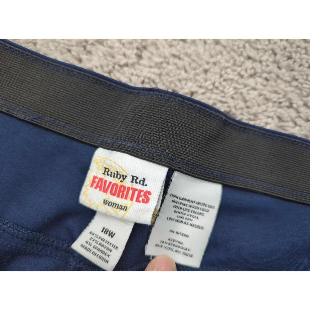Ruby‎ Rd Favorites Pants Womens 18W PLUS Blue High Rise Stretch Tech Work Casual